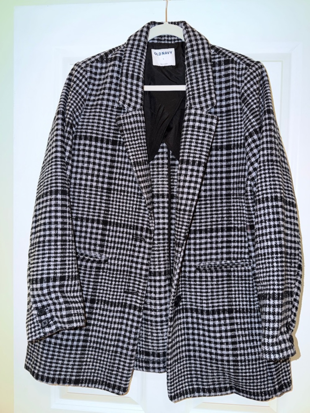Old Navy Black & White Checked Blazer